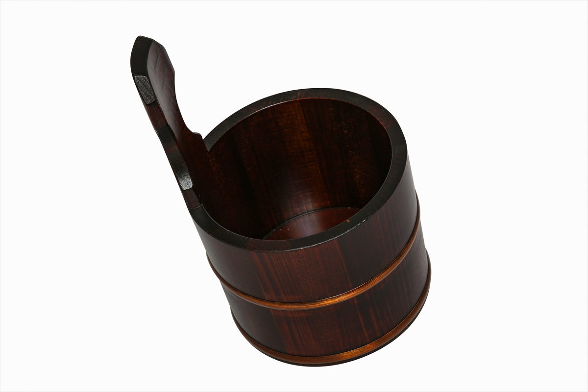 Kiso Bath Bucket with Handle Lacquer Finish