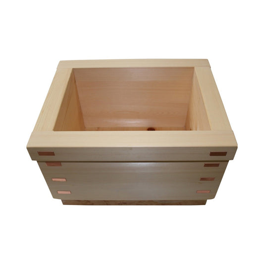 Sawara Foot Bath Tub Box-Style with Natural Knots