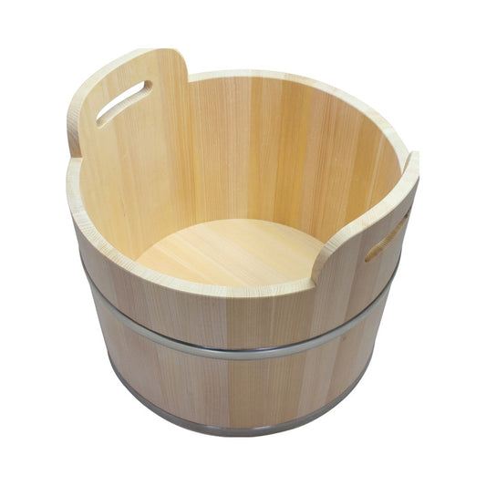 Sawara Foot Bath Tub Double-Handle Natural Finish