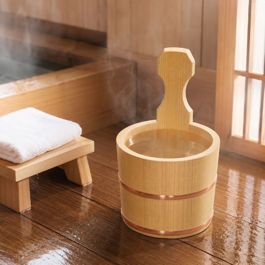 Sawara Bath Bucket with Handle — lifestyle
