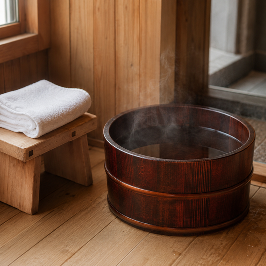 Kiso Lacquered Bath Bucket — lifestyle